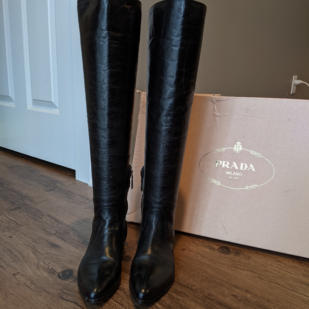 PRADA authentic over the knee boots